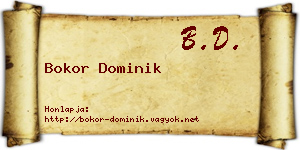 Bokor Dominik névjegykártya